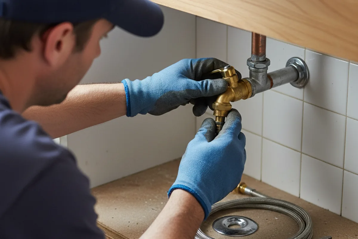 Shutoff valve and fitting work during Faucet and Fixture Repair in West Liberty